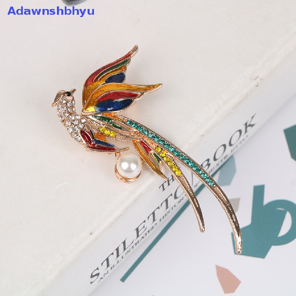 Adhyu Crystal Phoenix Bird Brooches For Women Enamel Flying Beauty Bird Party Office Brooch Pin Gifts Phoenix Oil Dripping Brooch ID