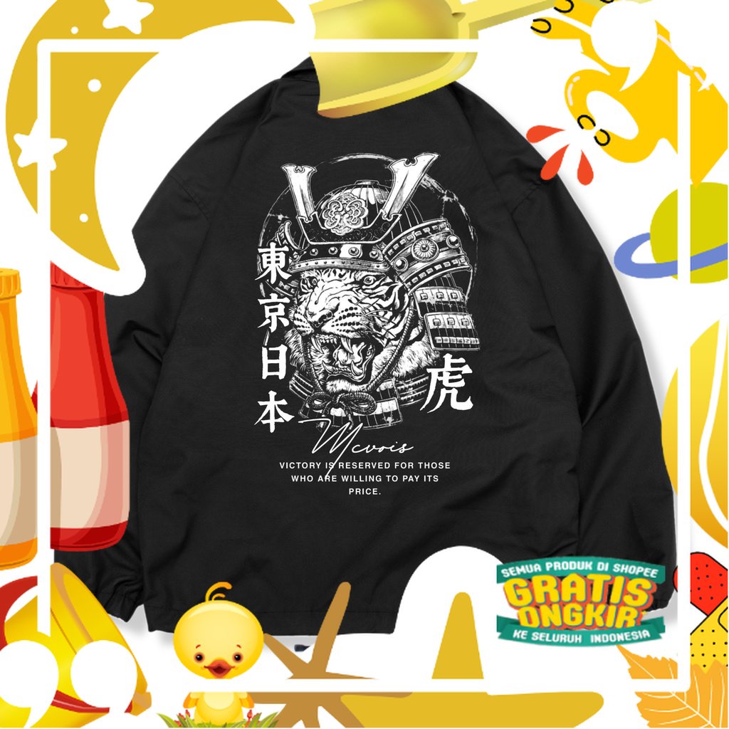 Jaket Coach Pria Japan Premium Distro/ hitam oren ungu tosca khaki