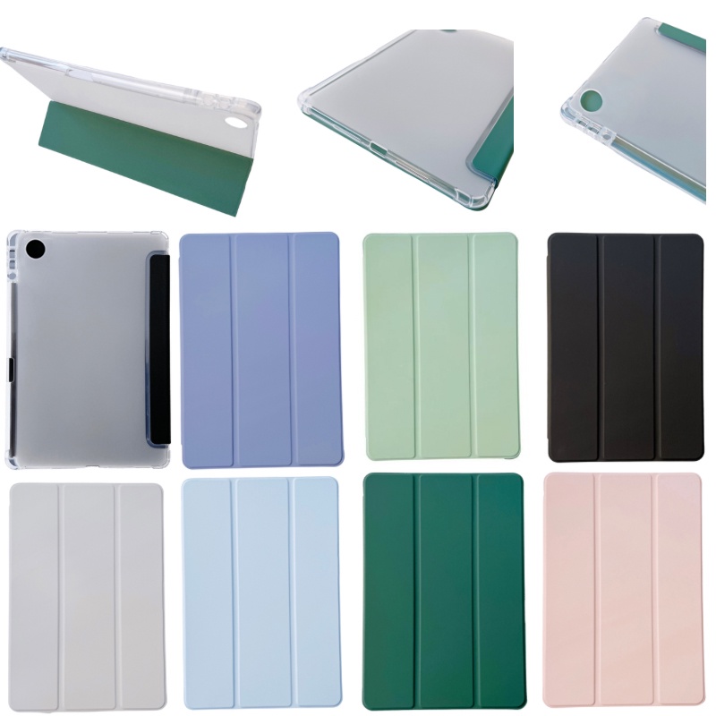 Untuk Huawei MatePad SE 10.4 (2022) AGS5-L09 AGS5-W09 Mate Pad SE 10.4-inci Fashion High End Tiga Lipat Flip Stand Casing Tembus Matte Back Case Tablet Cover Pelindung SE SE