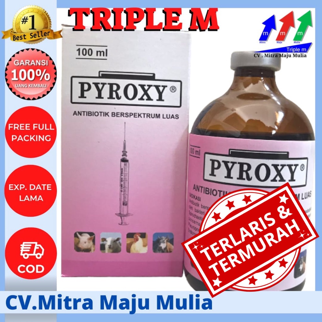 PYROXY 100 Ml - antibiotik pernafasan dan pencernaan pada hewan