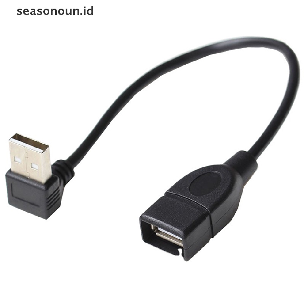 Seasonoun 90derajat Atas &amp; Bawah &amp; Kiri &amp; Kanan Siku USB 2.0 Tipe A Adaptor Kabel Ekspanding Male to Female Untuk Komputer PC.