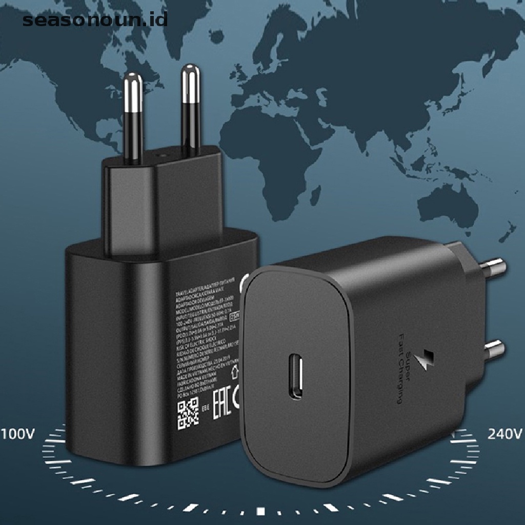 Seasonoun Universal PD Charger Adapter EU Plug Untuk Samsung Note10 S20 Charger Super Cepat.