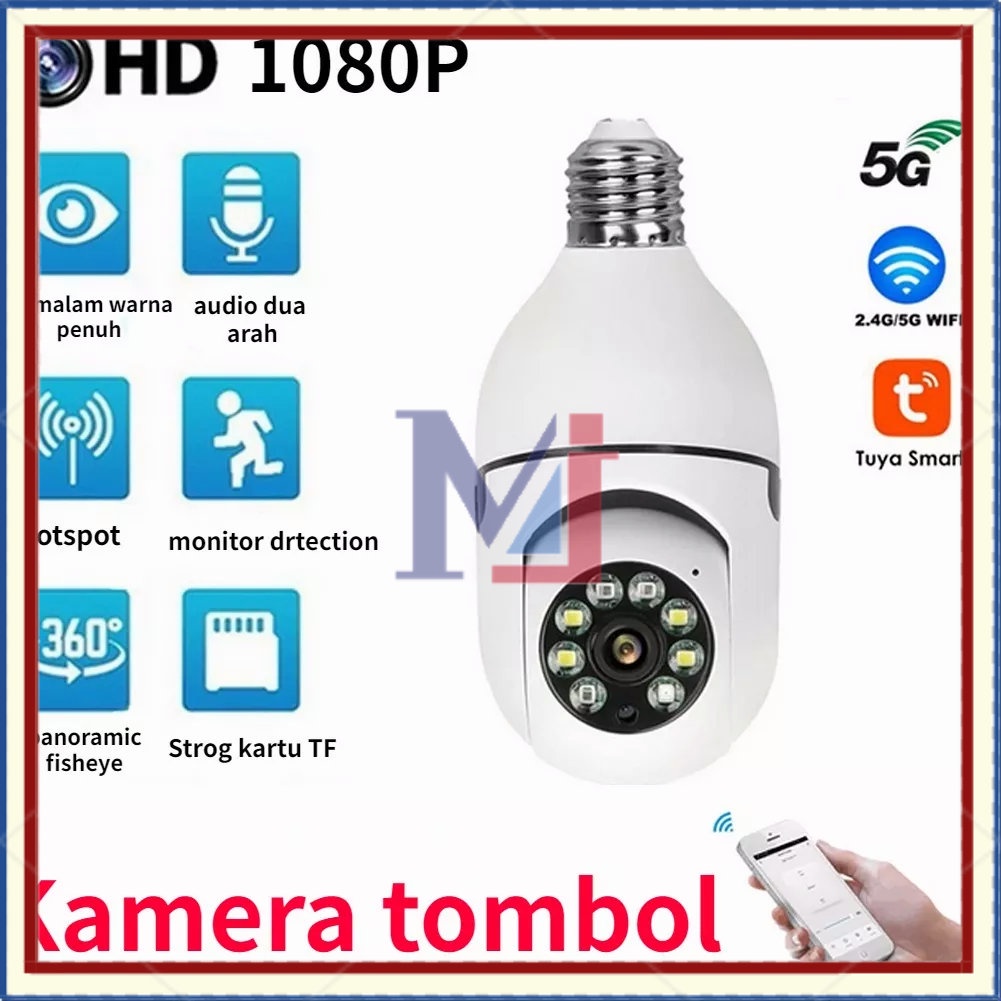 【COD】E27 Surveillance Kamera CCTV Bulb Lampu Socket IP Kamera WiFi Security Protection HD 1080P Spotlight Automatic Human Tracking