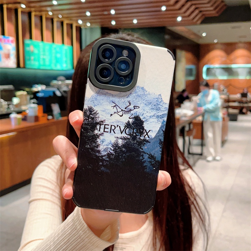 Casing Kulit Gunung Salju Untuk iPhone 14 Pro Max 13 Pro 12 11 Pro Max14 Plus 11Pro 78 Plus X Xs Max XR Landscape Soft Back Cover