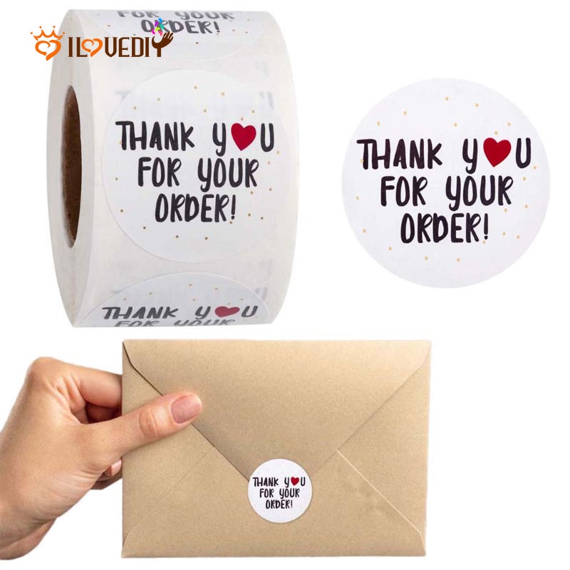 Hot Sale/500Pcs/Roll 2.5cm Gift Bags seal Stiker/Stiker Terima Kasih Untuk label Segel/Stiker Natal scrapbooking/Stiker Alat Tulis/Paket Toko Kue Box Tag