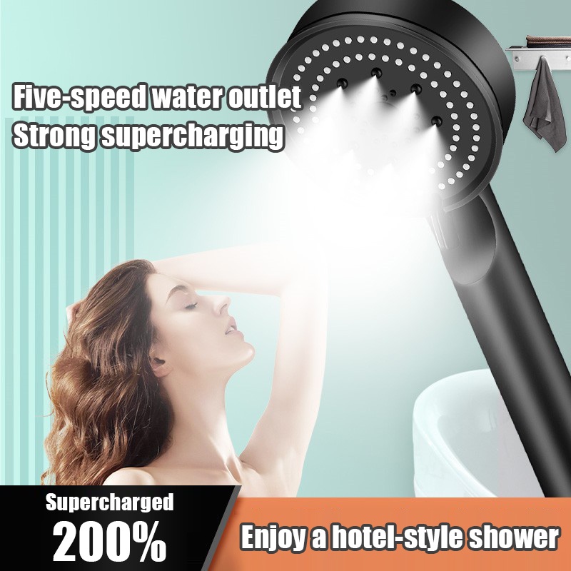 Kepala Shower Tekanan Tinggi 5gear/Showerhead Outflow Air Kuat/Shower Nozzle Ramah Lingkungan Hemat Air Genggam