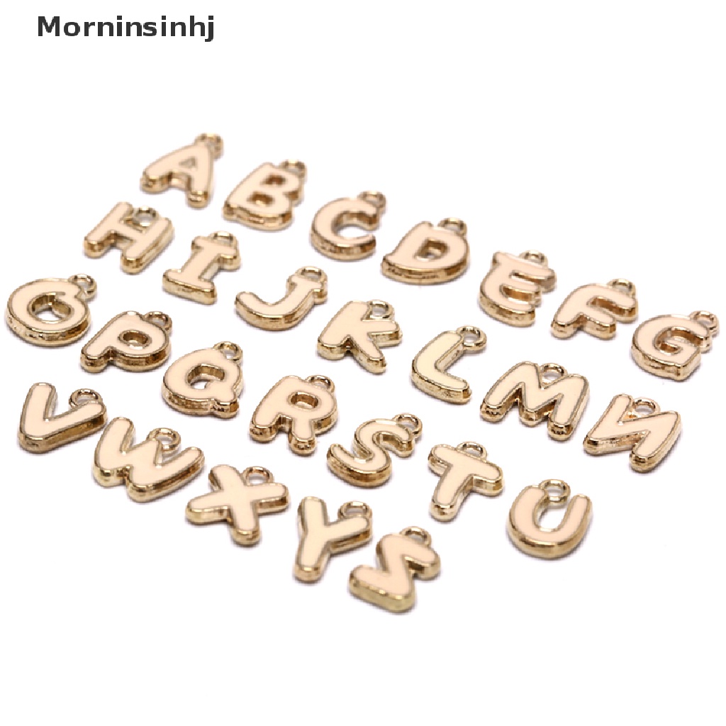 Mornin 26Pcs Enamel Alphabet Ch Inisial Huruf Gelang Perhiasan DIY Craft Making id