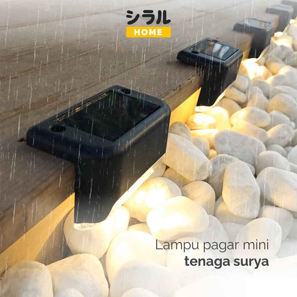 Lampu Taman Pagar Tangga Tenaga Matahari Lampu Siku taman Tenaga Surya (ISI 4 PCS) Lampu Solar Waterproof IP65 Warm White 4 PCS LED Solar Lamp Path Stair Outdoor Waterproof Wall Light Garden Landscape Step Deck Lights Balcony Fence Solar Lights