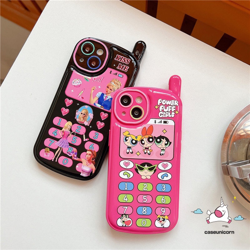 IPHONE Case Kreatif Kompatibel Untuk Iphone11Xr7 8 Plus13 14 12 11 Pro MAX X XS MAX SE 2020 Kartun Gadis Barbie Retro Kepribadian Bentuk Ponsel Seluler Soft Cover