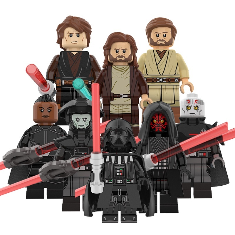 Star Wars Series Darth Vader Obi-Wan Black Knight Anakin Angka Mini Anak Rakitan Mainan Blok Bangunan