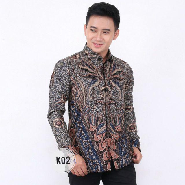 BATIK PRIA SIZE M L XL XXL  BSWART BatiK HRB026 Kenongo Hem Panjang Padi