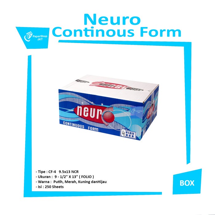 

NEURO - Continous Form 4 Ply 9 1/2 x 13 ( Folio ) NCR - Box