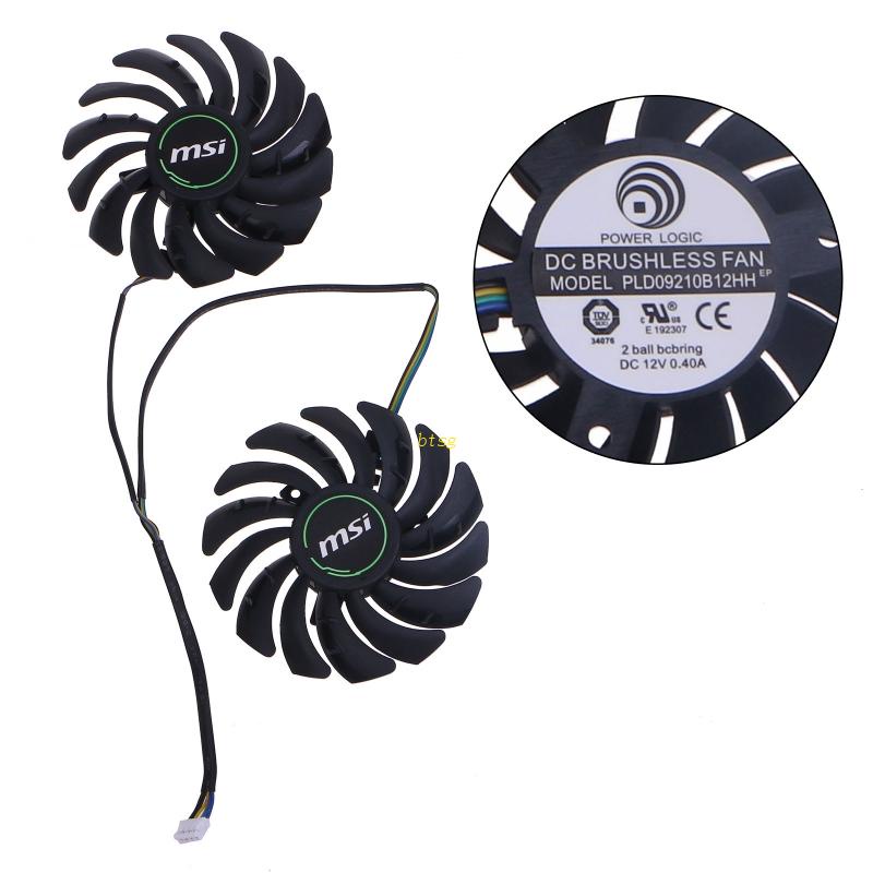 Bt 2x GPU 87MM 4pin Cooling Fan Untuk Kipas Pendingin Kartu Grafis MSI RX580 RX470 RX480