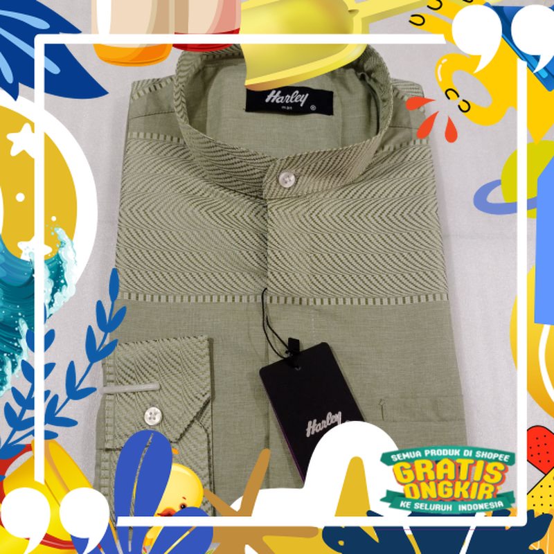 Super Mewah / KEMKO HARLEY kemeja koko pria lengan panjang dewasa