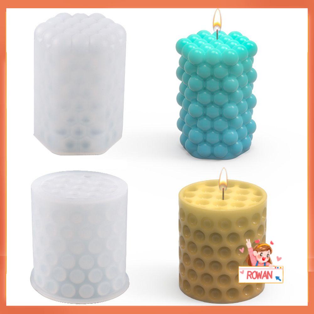 R-flower Cylinder Candle Mold Perlengkapan Pernikahan Clay Tools Cetakan Resin Kue Silikon