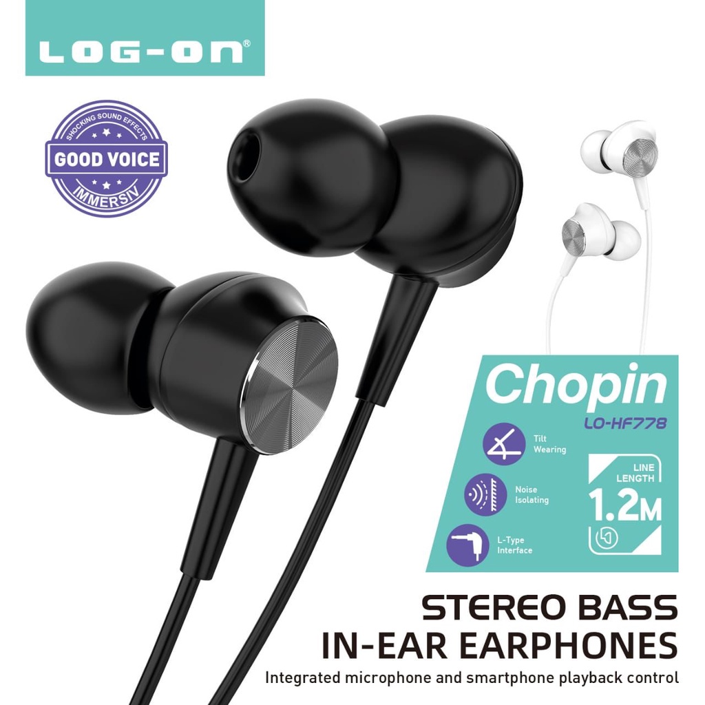 HEADSET EARPHONE  LOG ON CHOPIN HF778 STEREO BASS BEST QUALITY ORIGINAL