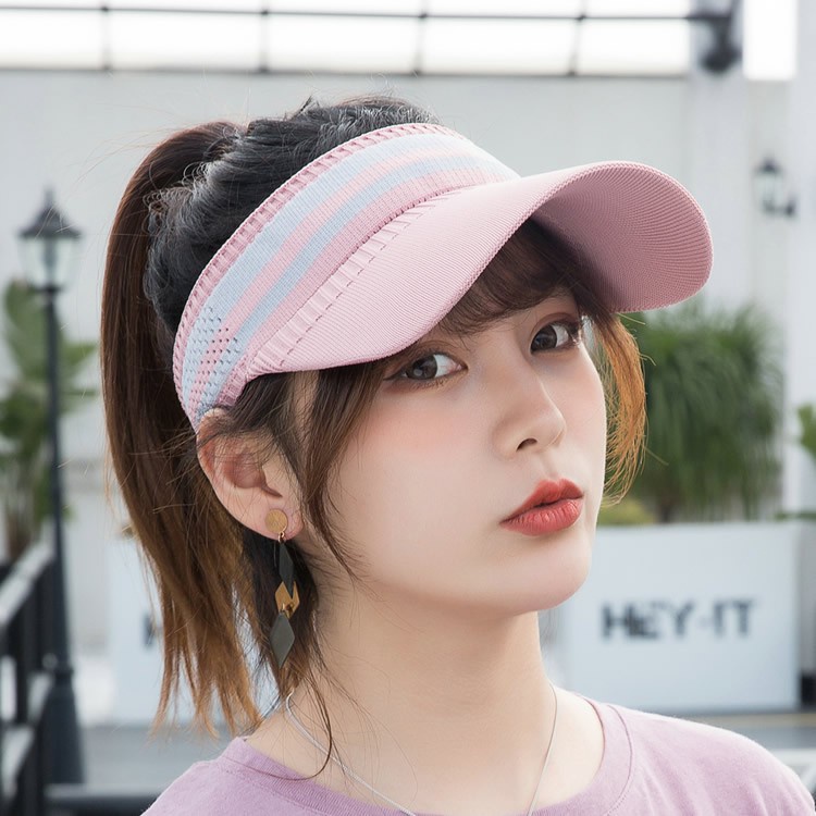 Topi Senam Wanita Korea Sport Pantai Olahraga Zumba Golf Visor Anti UV Fashion Outdoor SPAC