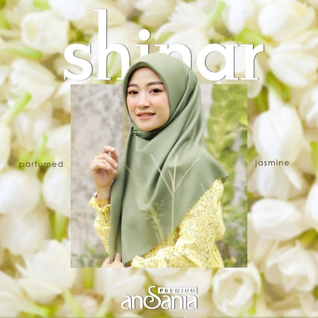 kerudung hijab / jilbab segi empat SHINAR GLAMOUR glitter glowing lasser cut ansania dan azara origi