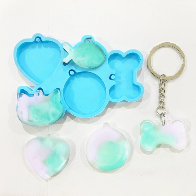 Siy Cetakan Resin Silikon Bulat Untuk Membuat Perhiasan Gantungan Kunci, DIY Liontin Charms Mold