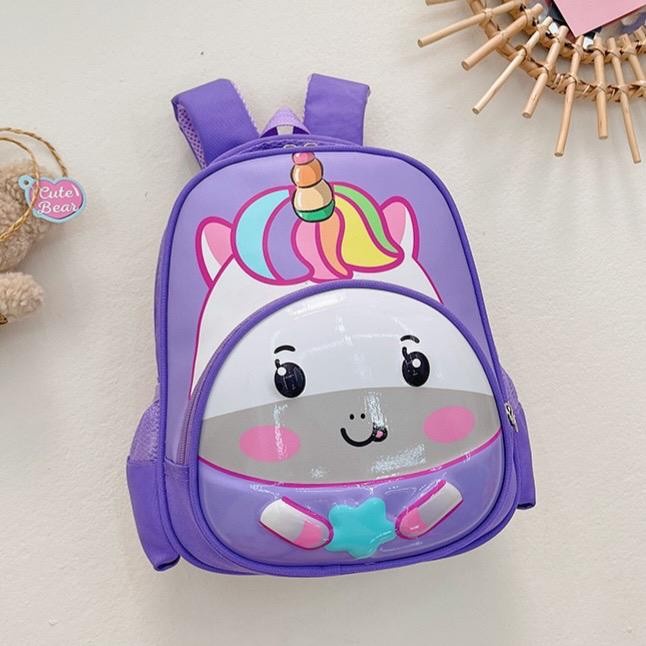 Tas Ransel Sekolah Unicorn Backpack Anak Perempuan Princess Pink Lucu