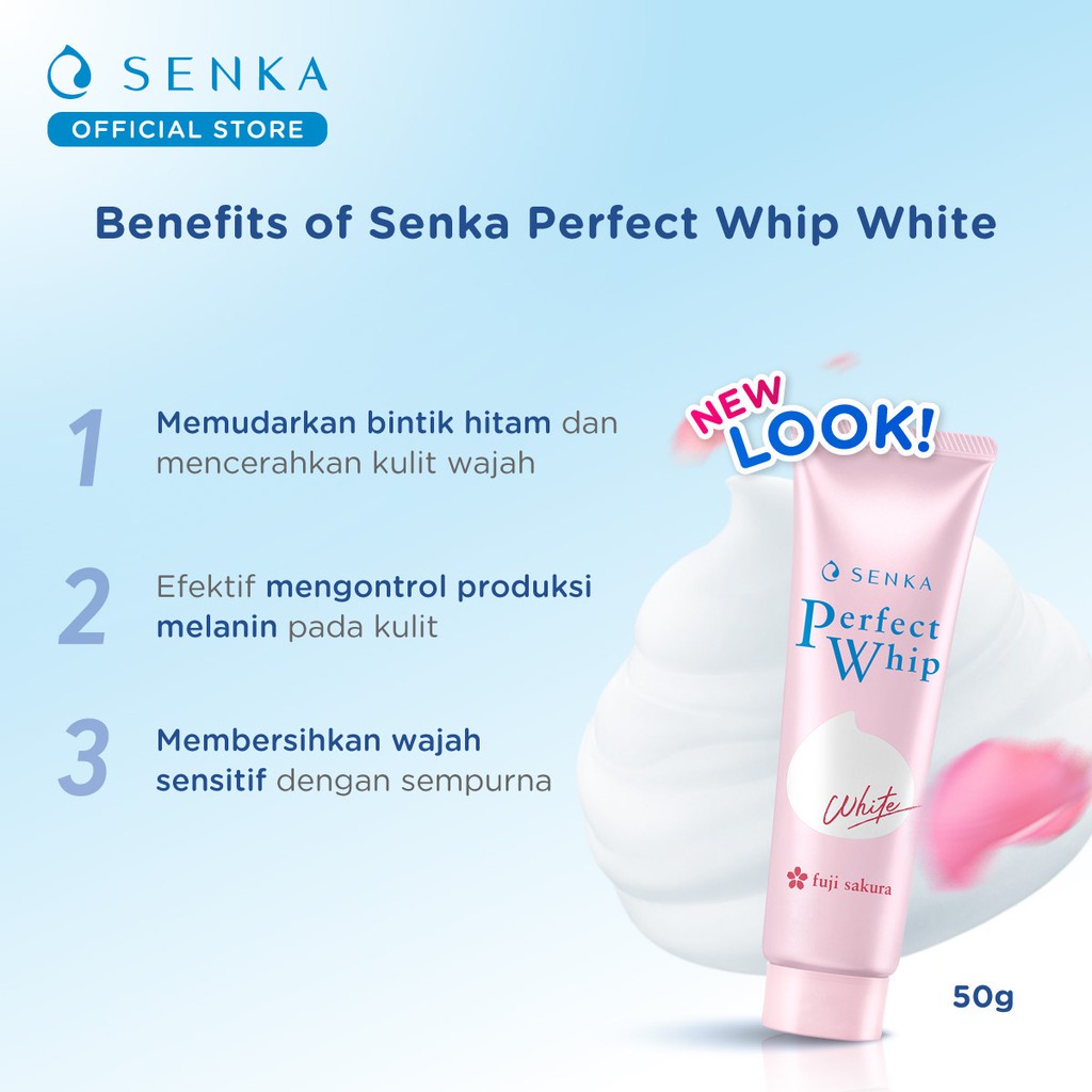 [TWINPACK] SENKA - Perfect Whip Vibrant White Facial Foam From Japan 50g - Untuk Mencerahkan Wajah