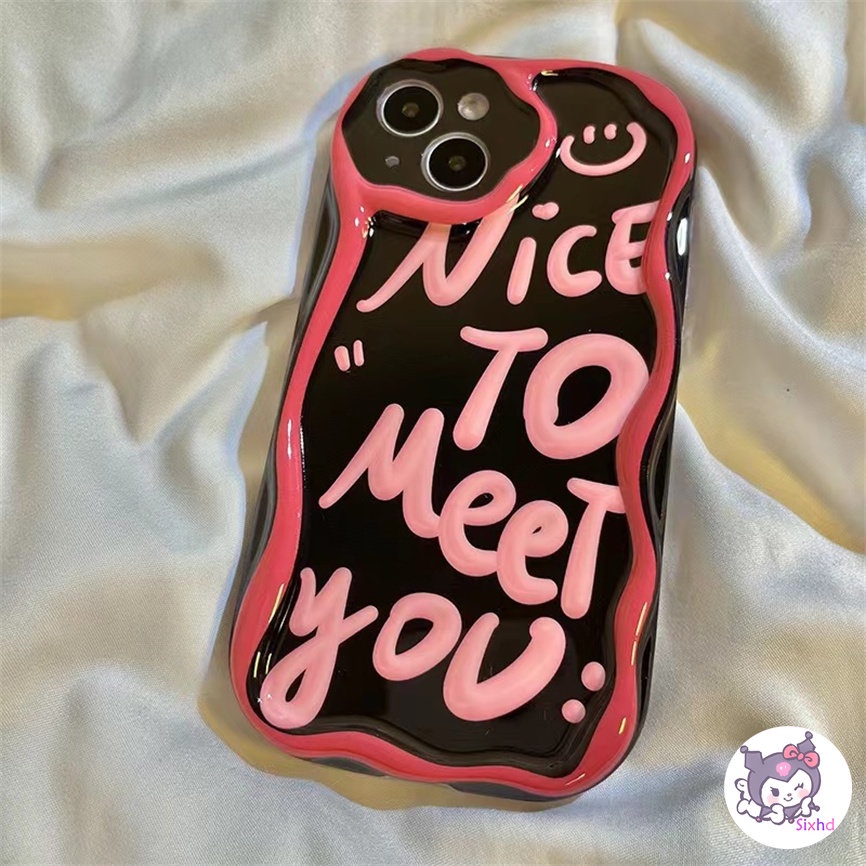 IPHONE Kompatibel Untuk Iphone14 13 12 11 Pro Max SE 2020 X XR Xs Max7 8 6 6s Plus Fashion Huruf Tidak Teratur Tepi Gelombang Casing Ponsel Silikon Lembut Perlindungan Anti Jatuh Back Cover