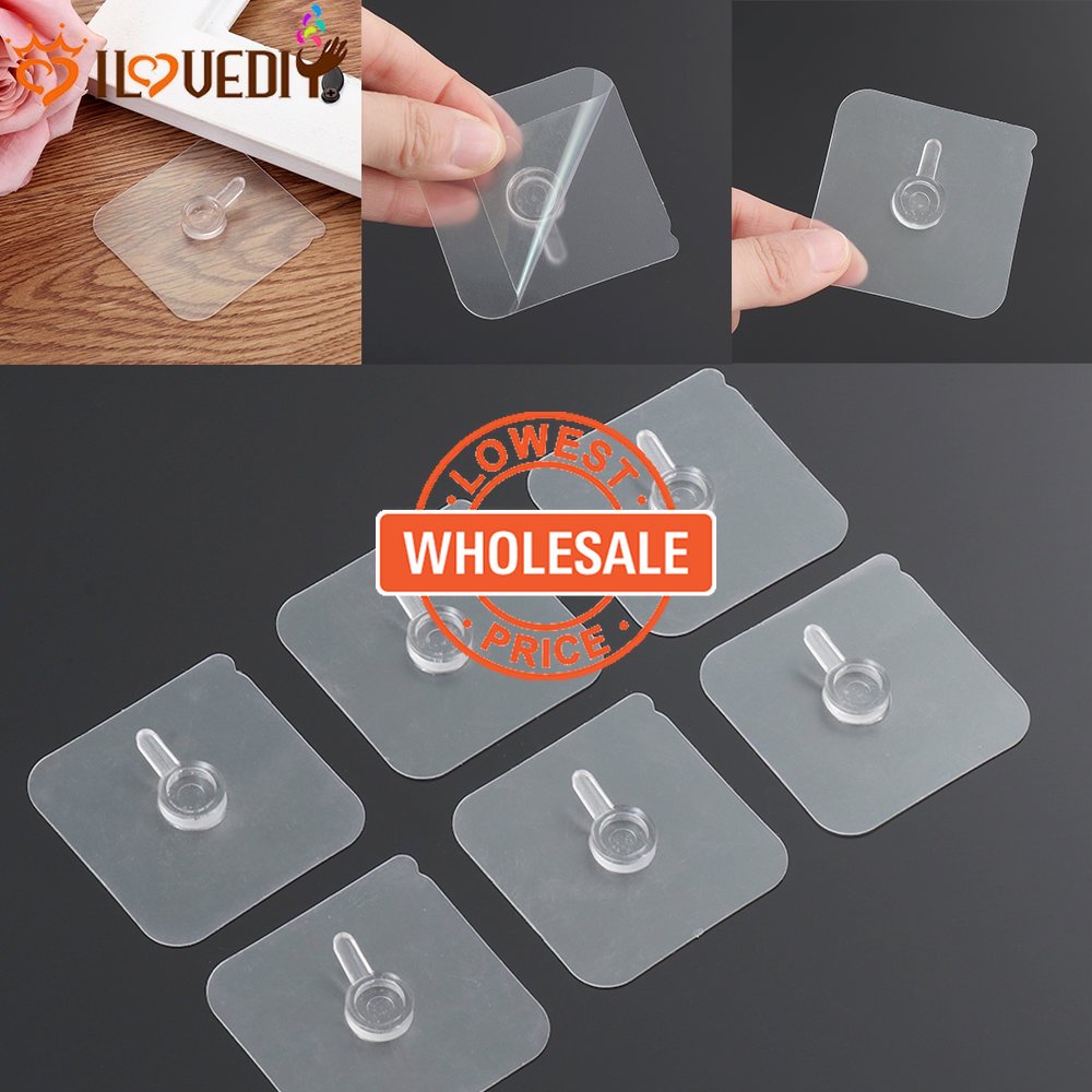 [Harga Grosir] [Unggulan] Kait Penyimpanan Hiasan Dinding Mulus Punch Free Bingkai Foto Hook Self Adhesive Wall Hanger Jam Kantor Rumah Rak Dinding Transparan Gantungan Non-Trace