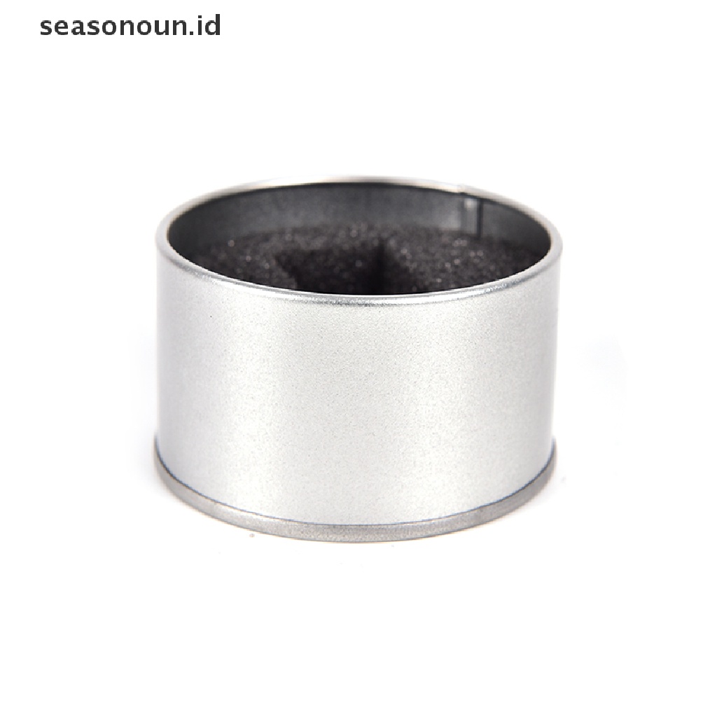Seasonoun Perak Logam Bulat Kotak Jam Tangan Perhiasan Etalase Watch Box Holder 6.5 * 4cm.