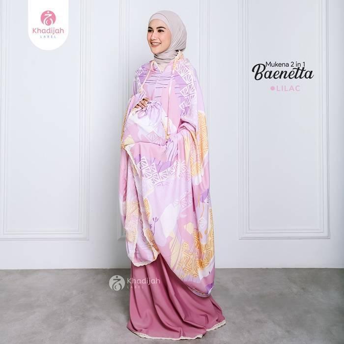 KhadijahLabel Mukena Dewasa Jumbo Resleting Motif Baenetta