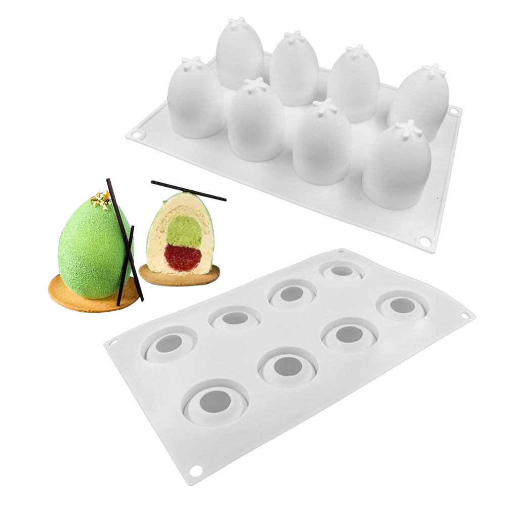 Paskah Tiga Dimensi8 Egg Mousse Silicone Mold diy Egg Silicone Fondant Kue Dessert Mold