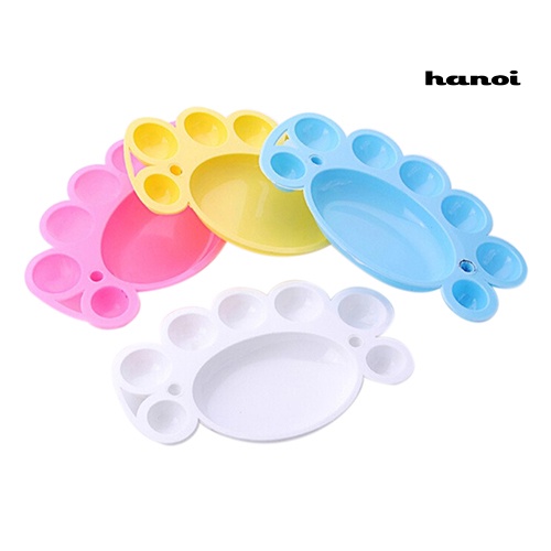 Hi * 2Pcs Gaya Tapak Kaki Nail Art Polish Color Mixing Palette Painting Manicure Tool