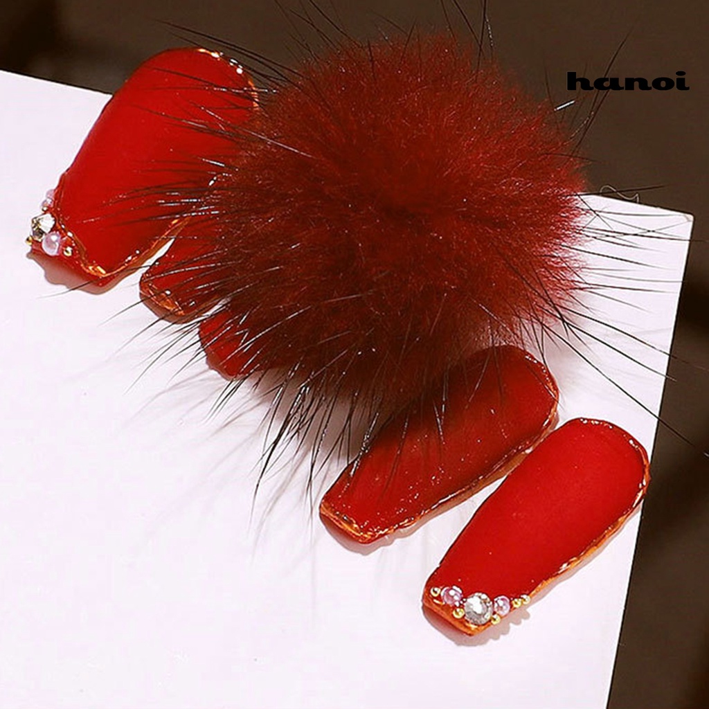 Hi * Dekorasi Nail Art Desain Bola Mewah Dapat Dilepas Aksesoris Manicure Hiasan Kuku Warna Solid Untuk Wanita