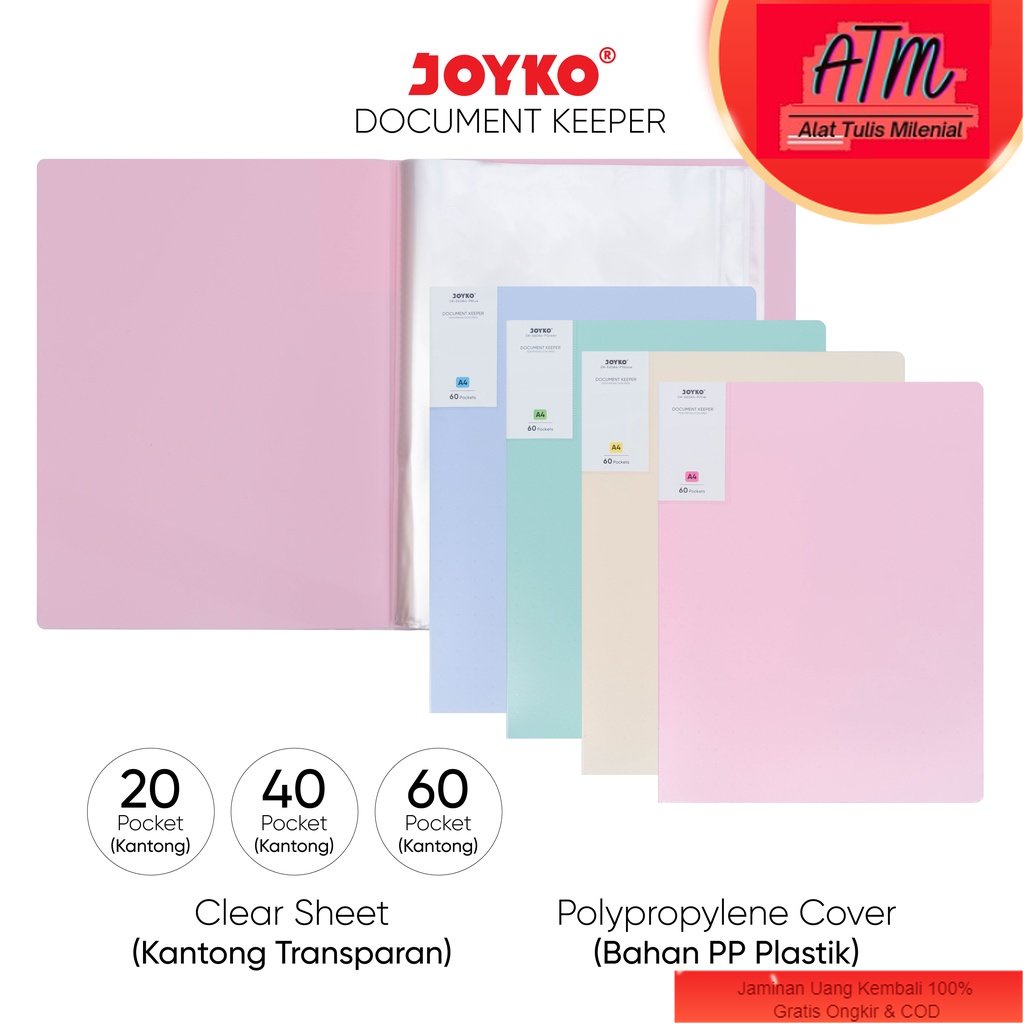 

Document Keeper Clear Holder Map File Dokumen Folder Joyko DK Pastel