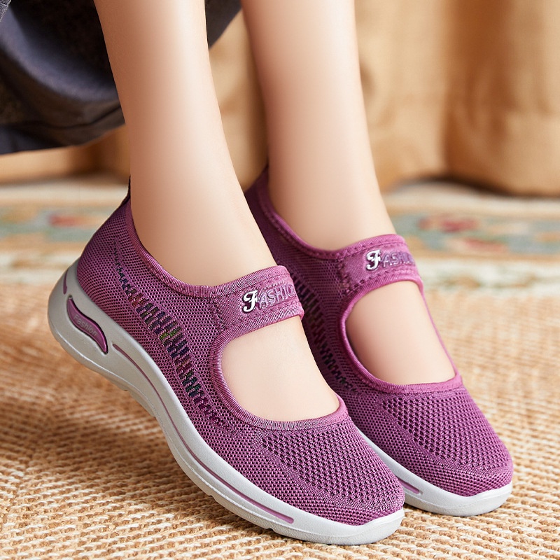 GROSIRTAS LV0235 Sepatu Slip On Wanita Flatshoes Sepatu Sport Rajut Wanita