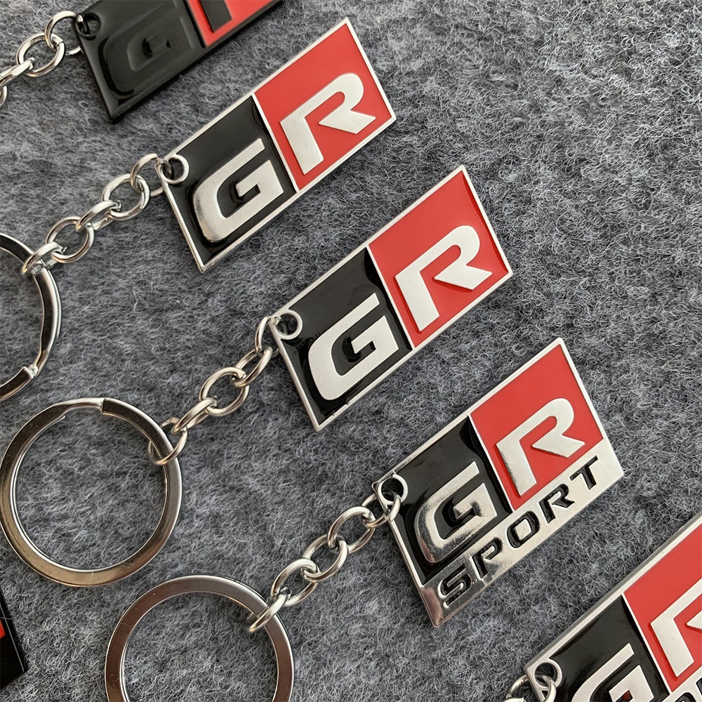 Toyota GR SPORT Mobil Gantungan Kunci Rantai Liontin 3D Tiga Dimensi Logam Aluminium Stiker Pribadi Kreatif Dekorasi Keychain