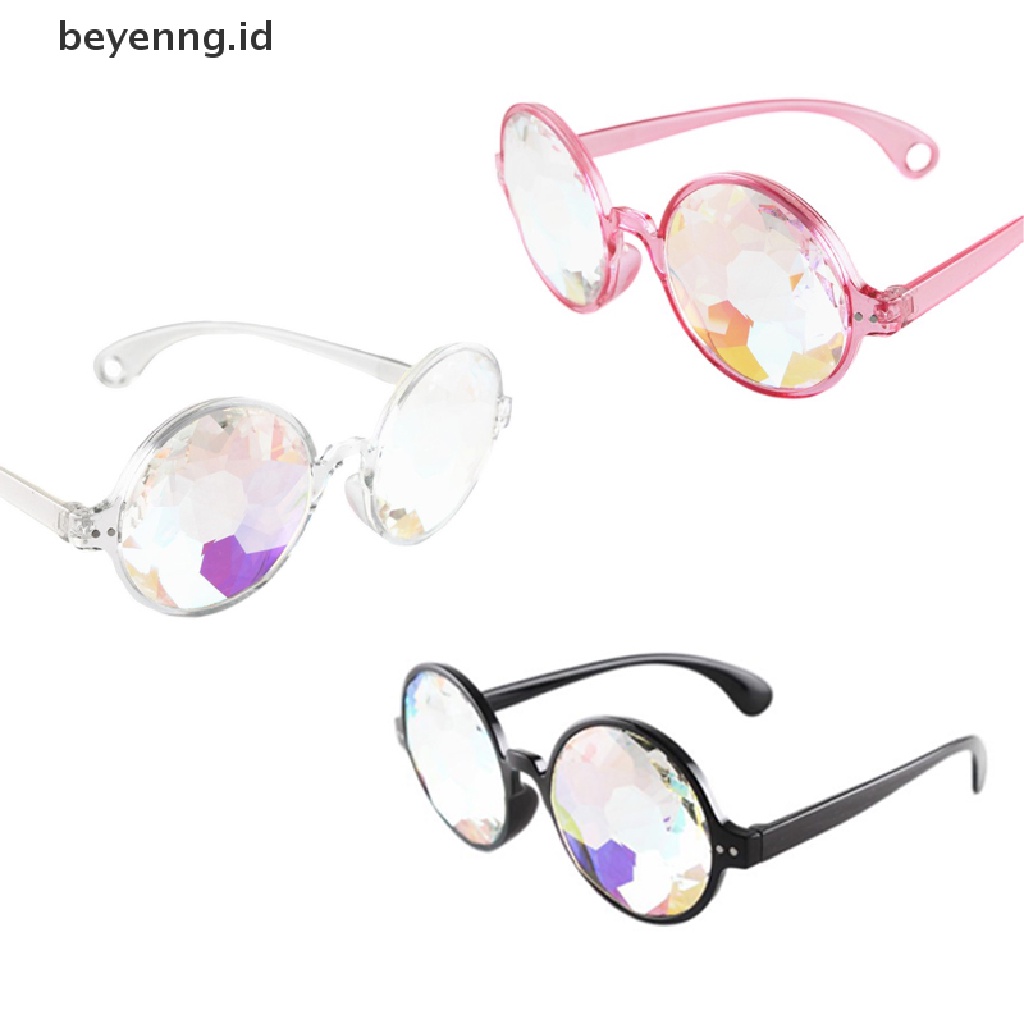 Beyen Kacamata Kaleidoskop Bingkai Bulat Fashion Cute Round Frame Mosaic Sunglasses ID