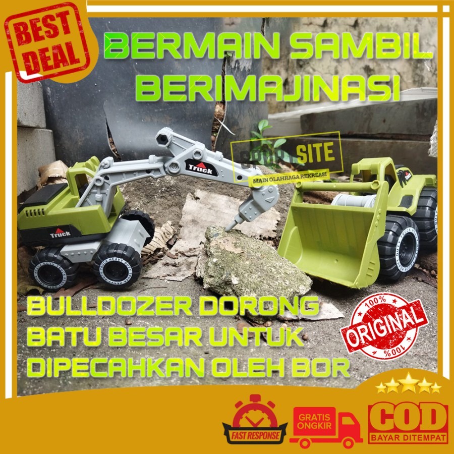 Contruction Truck Mainan Anak Diecast Truk Konstruksi Plastik Besar (J592)