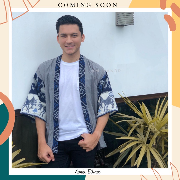kimono tenun pria kimono etnik tenun pria baju tenun pria hoodie tenun