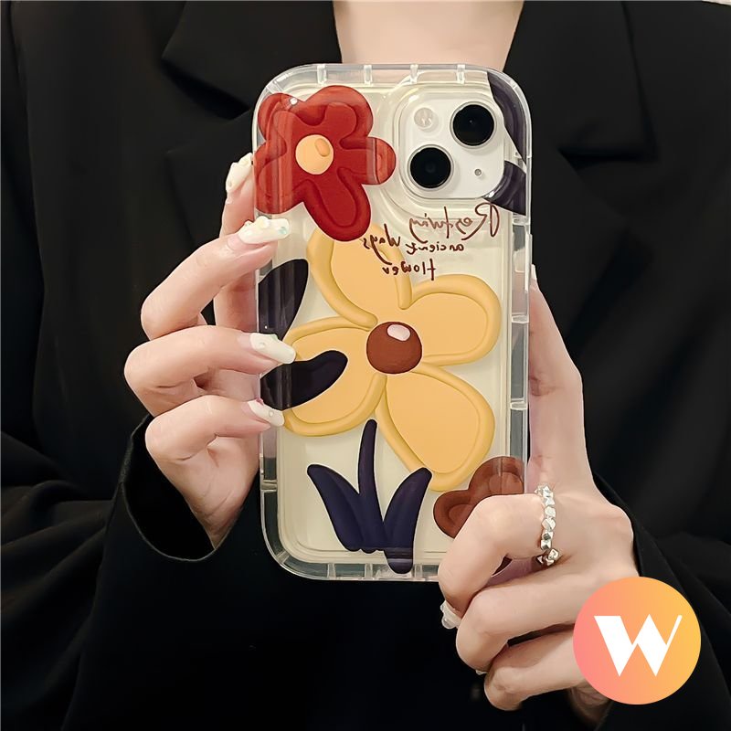 Casing Airbag Shockproof Soft TPU Floral Case Redmi A1 10 9C NFC 9T 9A 10A Redmi Note9 Note10 10s 11s 11 9 Note 10 Note10s Note11 Ins Korea Spring Oil Painting Flowers Cover