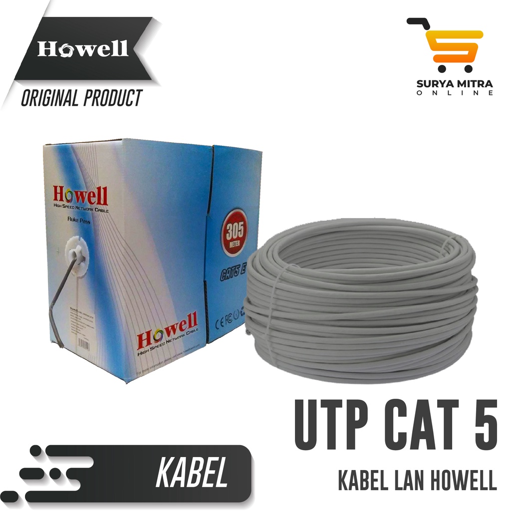 Kabel LAN UTP Cat 5E Roll 305 Meter HOWELL