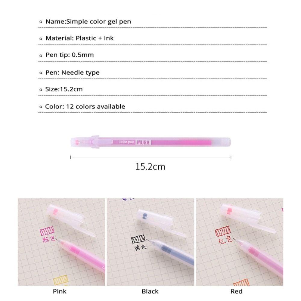 Nanas 12warna /Set Gel Pen Tinta Warna Hadiah Siswa Alat Tulis Pena Penandatanganan