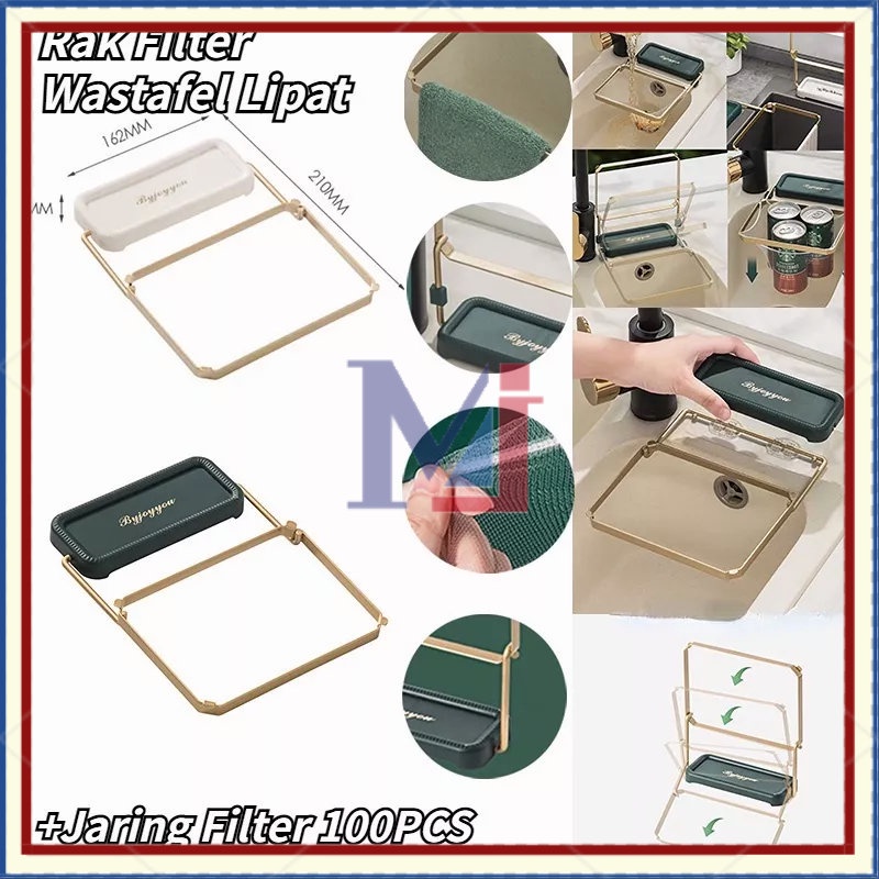 【100PCS Jaring Filter】Rak Filter Wastafel Lipat / Saringan Makanan Wastafel / Rak Filter Untuk Wastafel Dapur / Sink Filter Rack Stainless