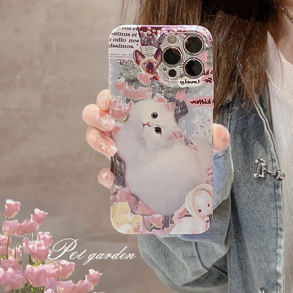 Casing Film Fotografi Cangkang Keras Kucing Bergambar Lucu Untuk Iphone SE 2020 7 /8 Plus 14x XR XM 11 12 13 PRO MAX Casing Cover Pelindung