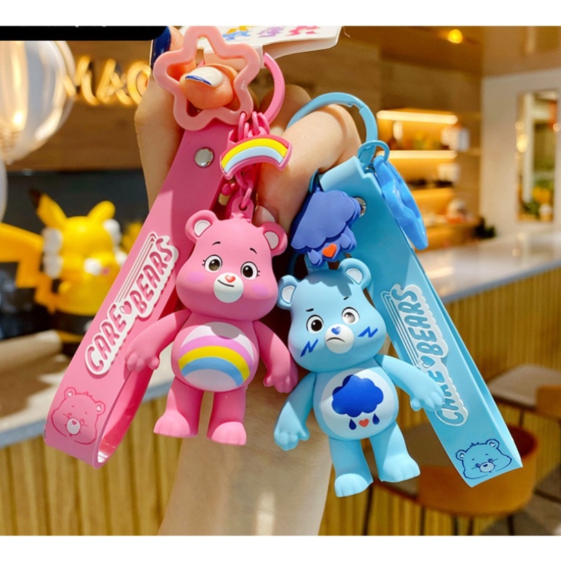 [COD] Kawaii Care Beruang Gantungan Kunci Liontin Tas Lucu Pasangan Liontin Hadiah Mainan Rainbow Bear Figure Boneka Mainan