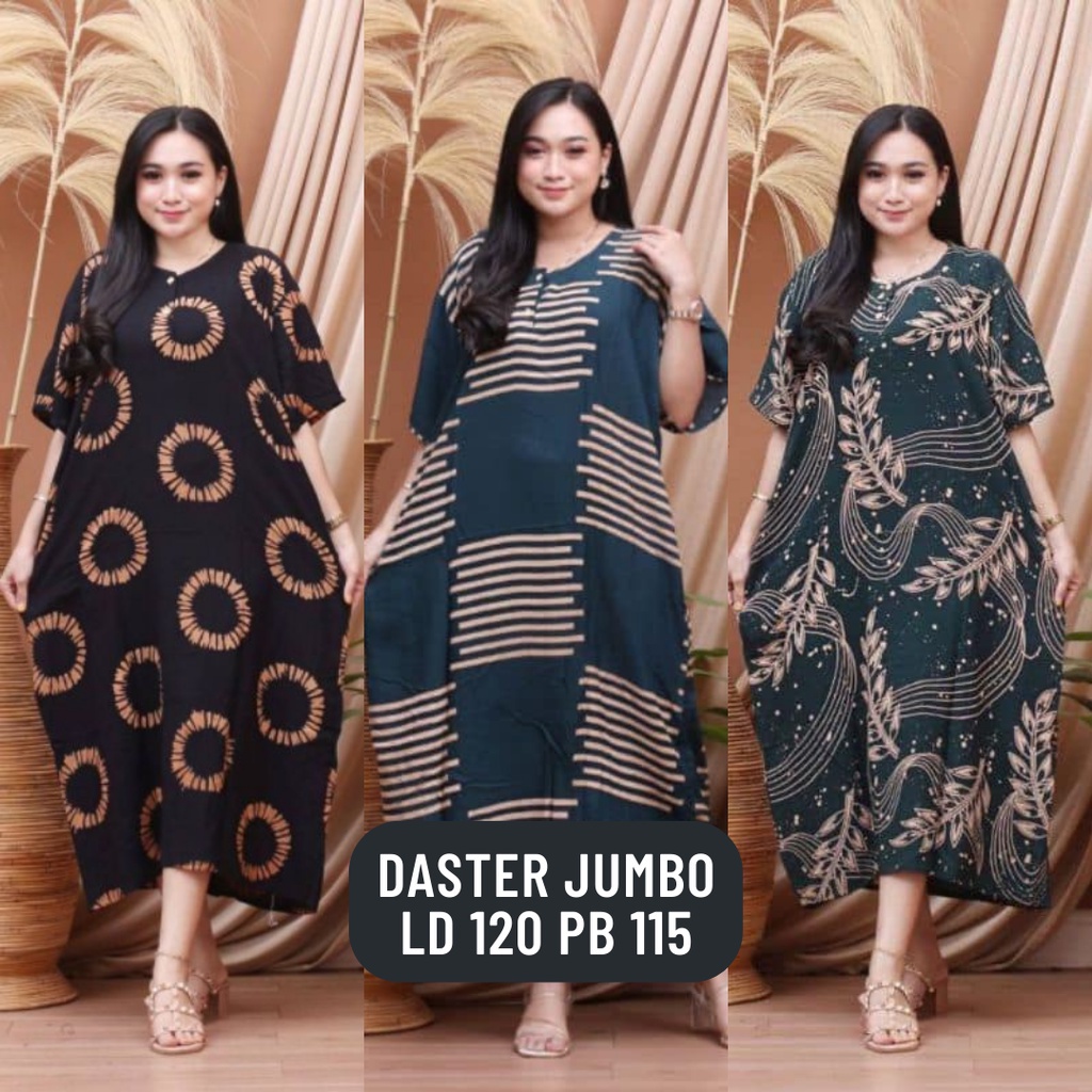 Baju Daster Dress Dres Pekalongan Jumbo Harian Rayon Tidur Lengan Pendek ld 120 Kancing Depan Adem D