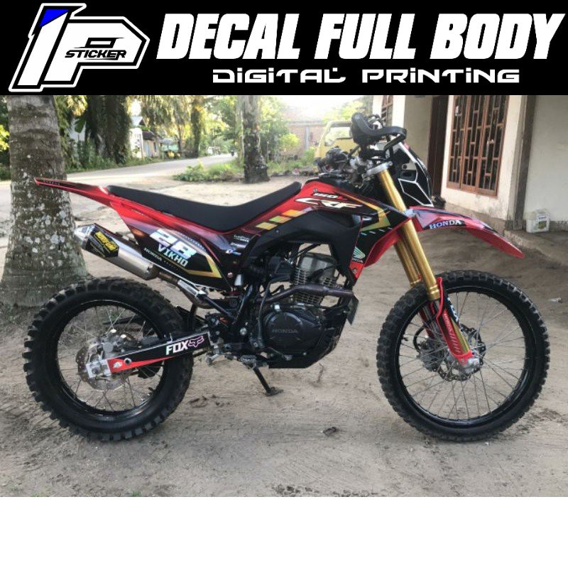 Decal Sticker crf 150/250 chrome pelangi hologram costum
