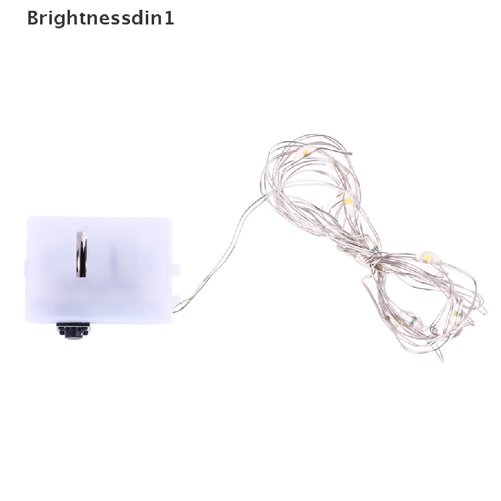 [Brightnessdin1] 1: 12rumah Boneka Miniatur Lampu String Led Dekorasi Aksesoris Pohon Natal Butik