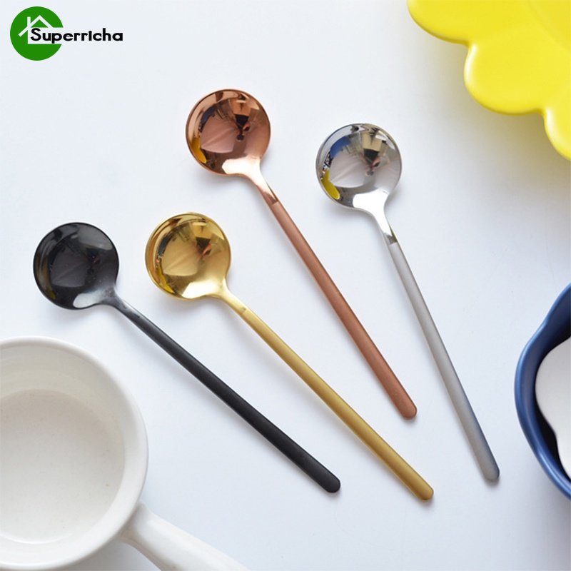 Hot Sale/Sendok Sup Dengan Gagang Panjang Dessert Coffee Dinner Spoon/Alat Makan Stainless Steel Berkualitas Tinggi Sendok Pengaduk/Peralatan Makan Yang Berguna Dapur