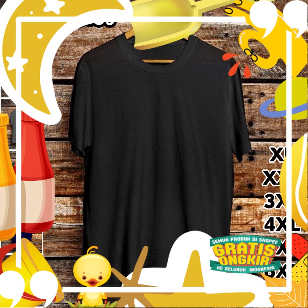 KAOS POLOS PRIA JUMBO BIGSIZE OVER SIZE XL 2XL 3XL 4XL 5XL 6XL 7XL/ hitam oren ungu tosca khaki