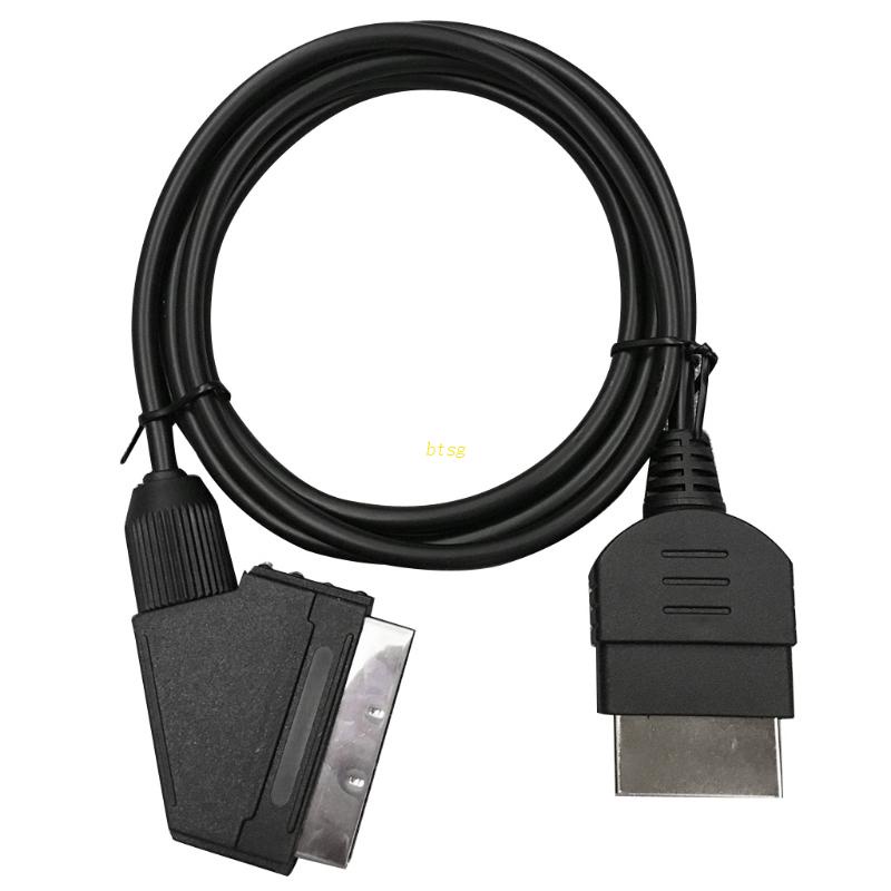 Btsg 1.8M/6ft 24pin RGB Scart AV Cable Lead Video Connector Untuk Seri X Klasik Konsol Hitam